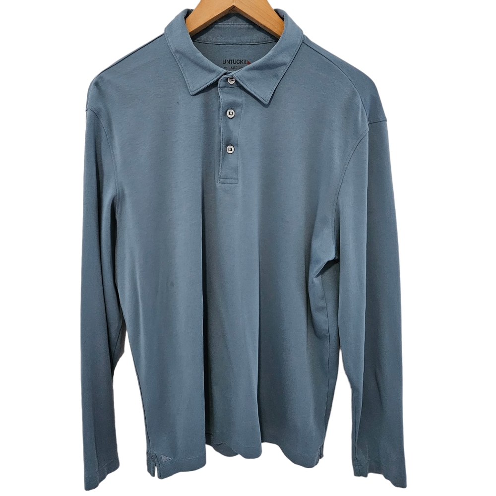 Untuckit  Damaschino 100% Cotton Long Sleeve Polo Shirt